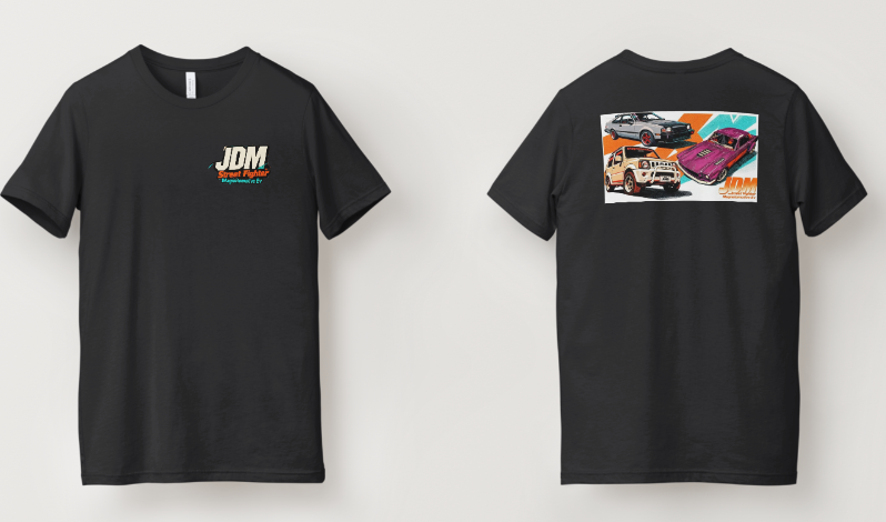 baseball style T shirt JDM 3 car street fighter